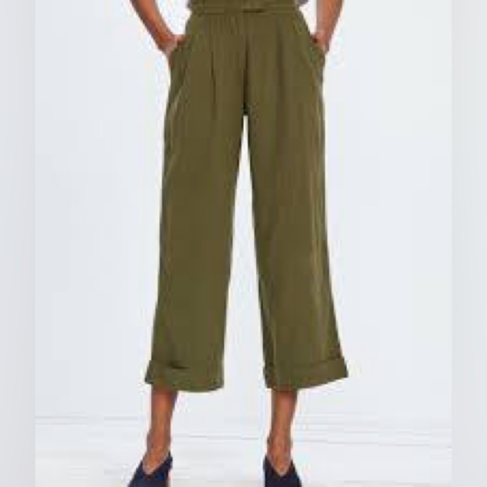 Ali Golden Silk Noil Roll Cuff Pant